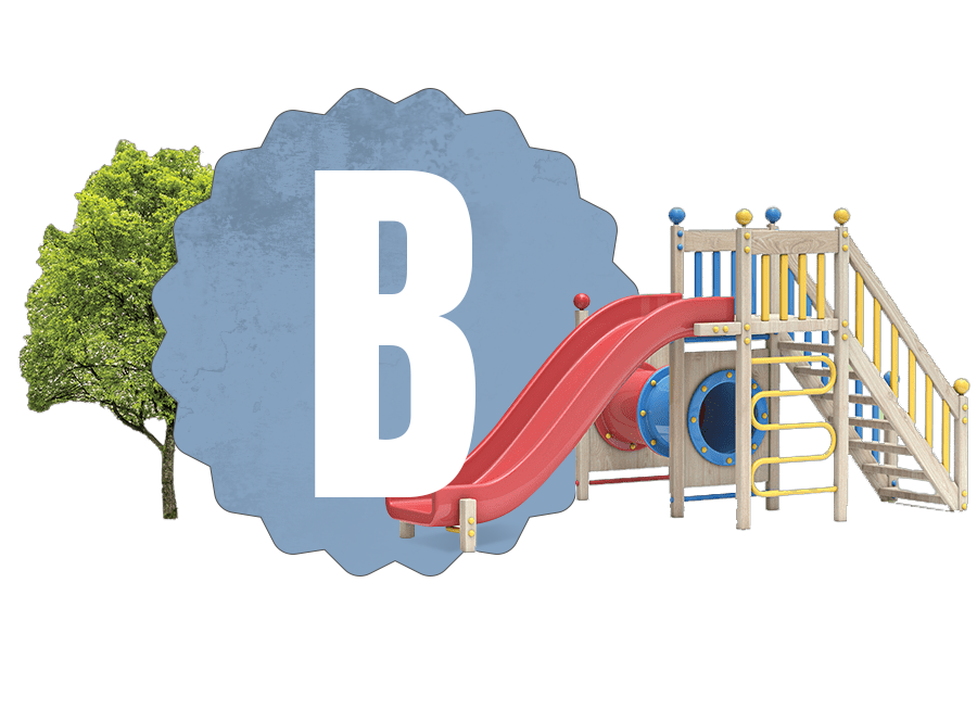 grade of b shown with a playground