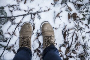 Boots in the snow