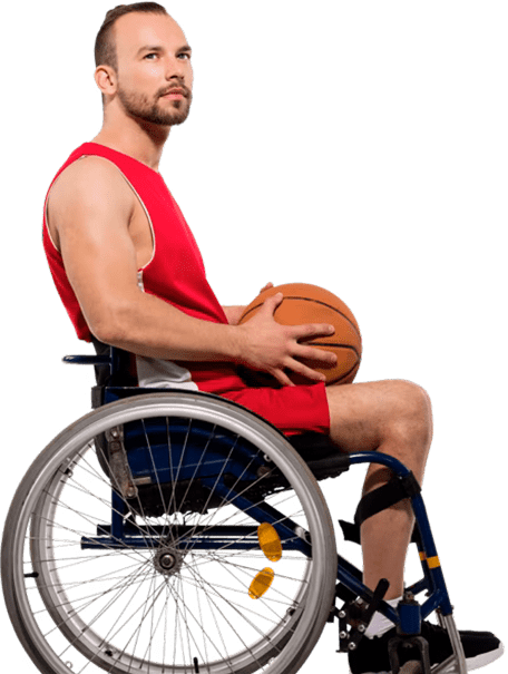 A man in a wheelchair holding a basketball A man in a wheelchair holding a basketball
