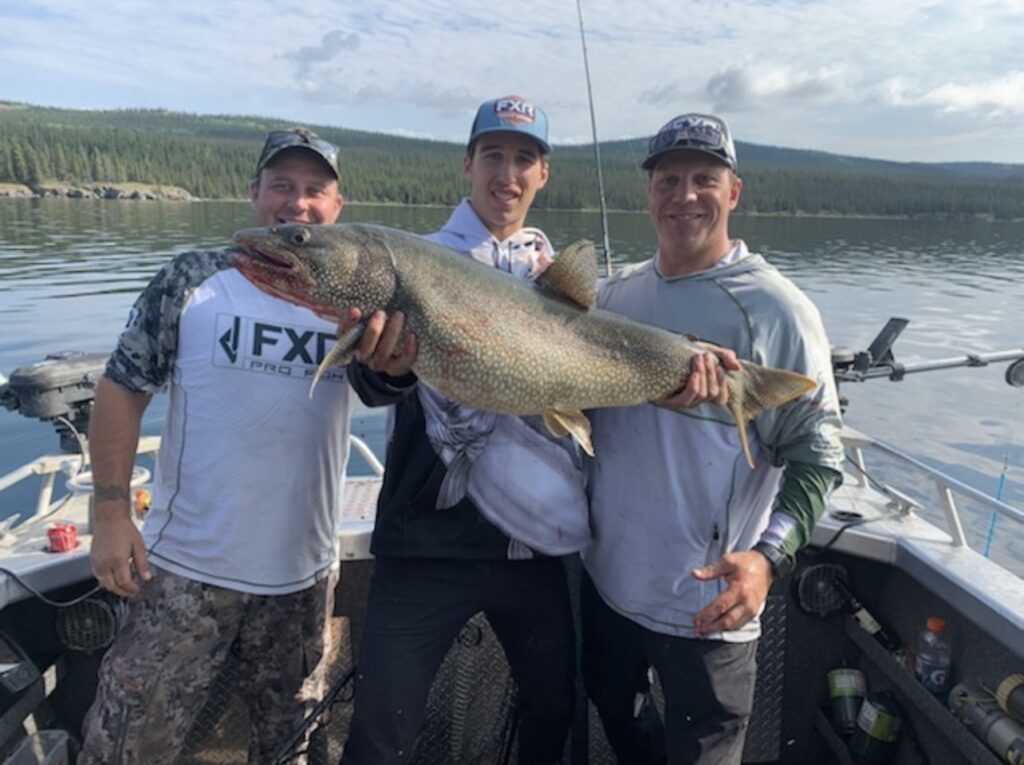 Dylan Cozens fishing with friends