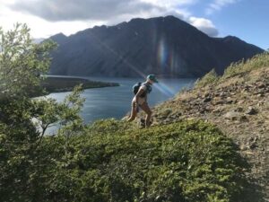 woman hiking