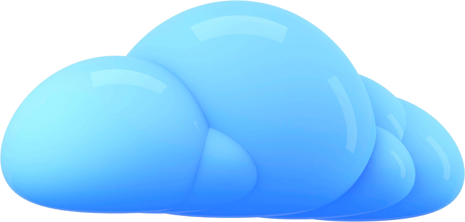 Blue cartoon cloud