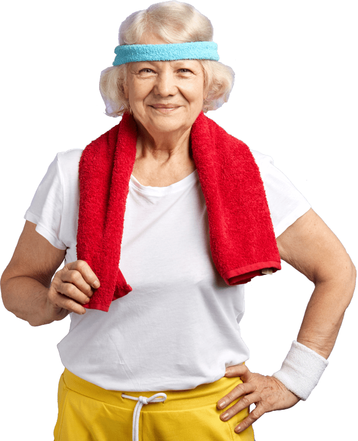 Elderly woman with sports wear