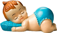  A sleeping baby figurine