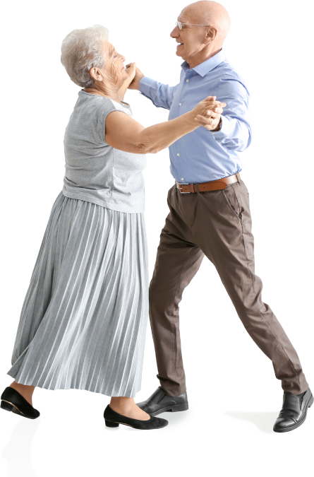 senior couple dancing