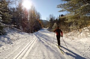 Man Cross Country Skiing