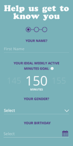 customize profile screen example of adding movement goal