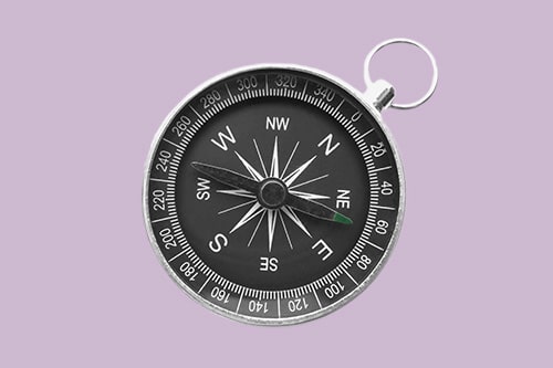 a compass is shown