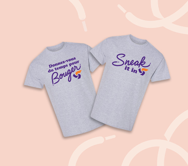 Sneak it in promo tshirt with caption sneak it in and participaction logo