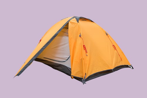 a yellow tent is shown