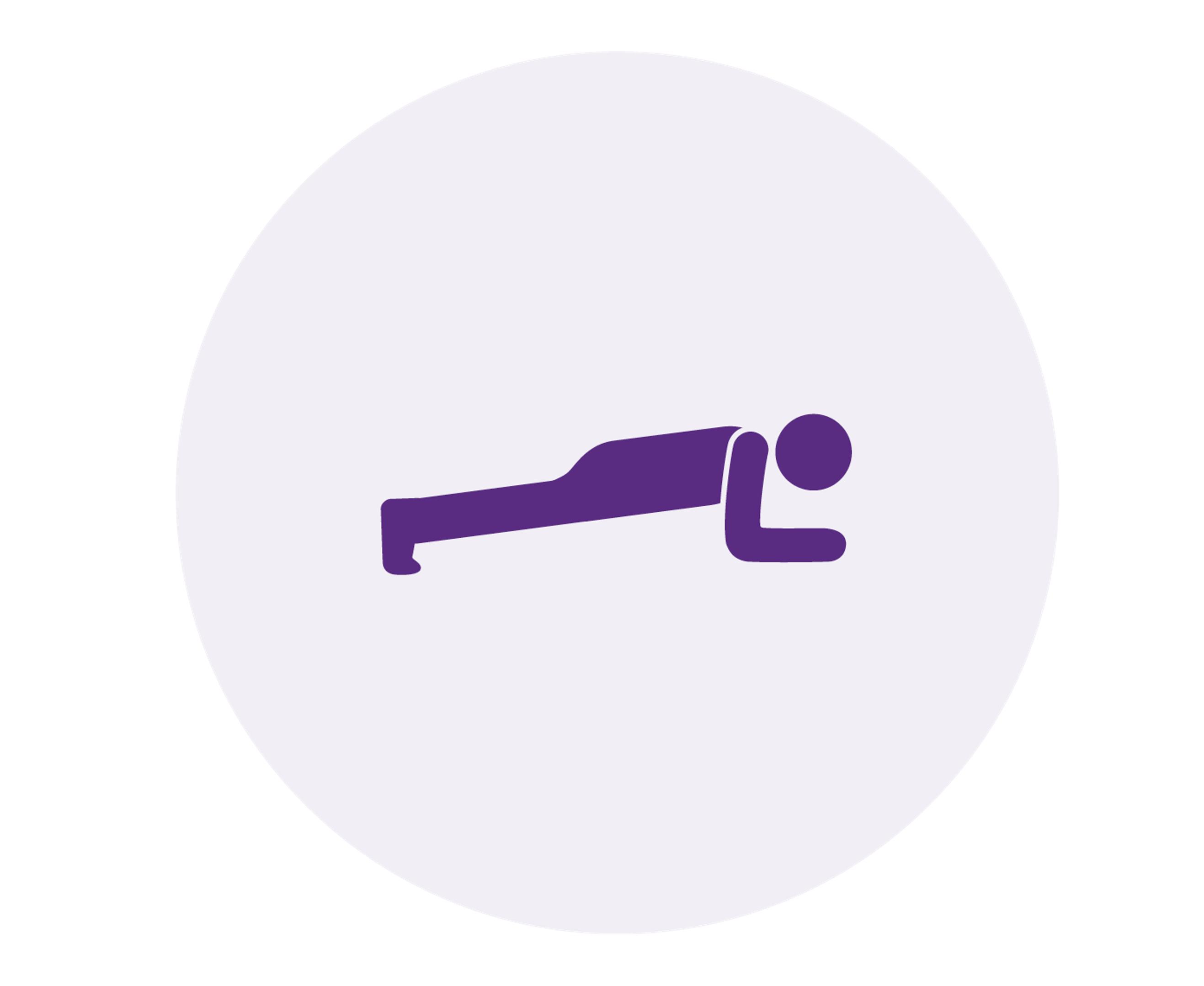 A stickperson demonstrating the plank exercise.