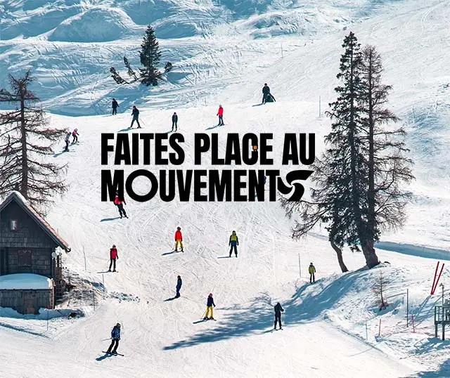 faire de la place pour déplacer le logo au-dessus d'une image de personnes descendant une colline à ski<br />